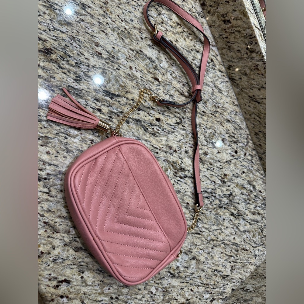 Pink Quilted‎ Crossbody Purse